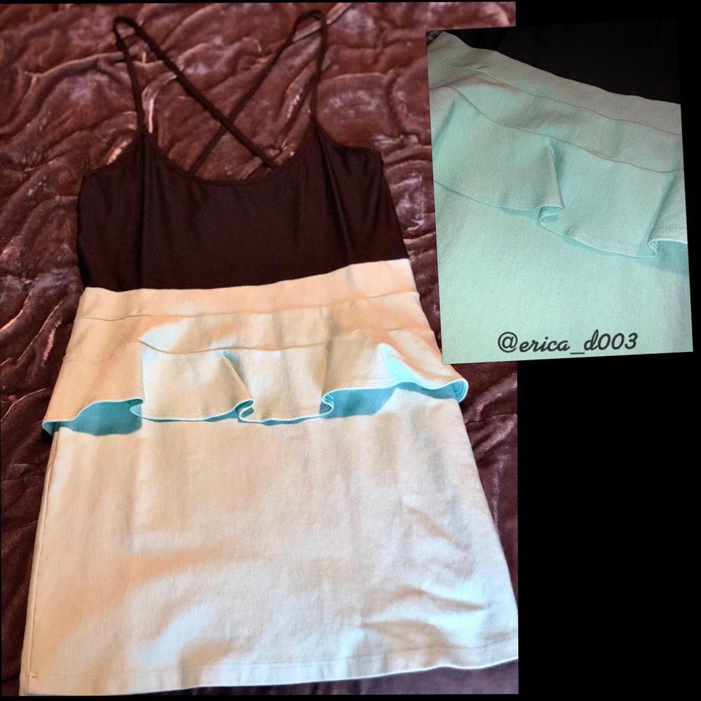 Black & Teal Peplum dress